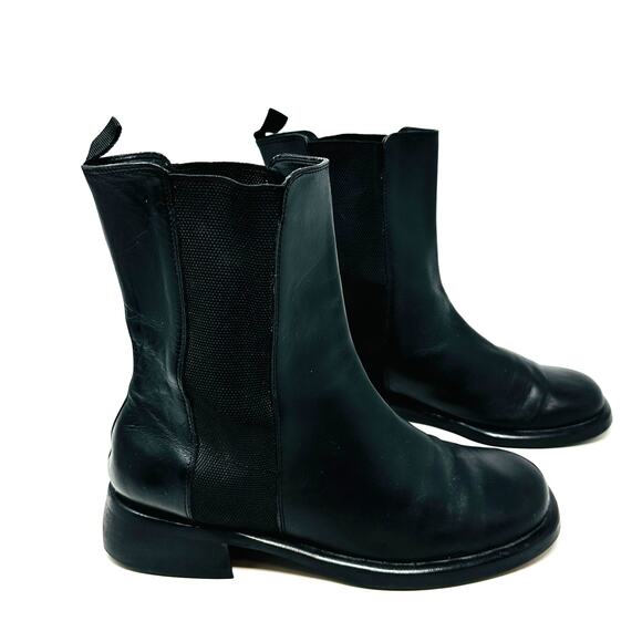 Banana Republic Prialpas Gomma Italian Leather Chelsea Boots Black - Picture 3 of 11